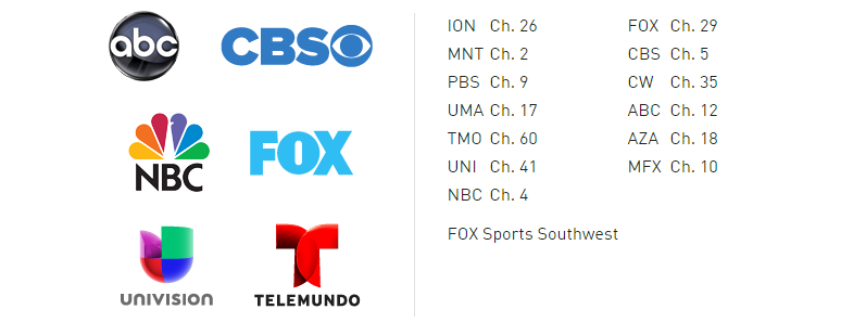Plus get these San Antonio local  channels and regional sports networks!
